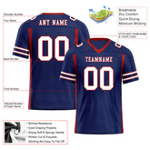 Custom Blue Red Striped Sleeves Personalized Authentic Football Jersey FBJ02-D06060